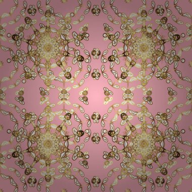 Desen. Sorunsuz Retro arka plan tasarlamak. Tarafsız, beyaz ve kahverengi renkleri üzerinde. İhale kumaş deseni. Vektör.