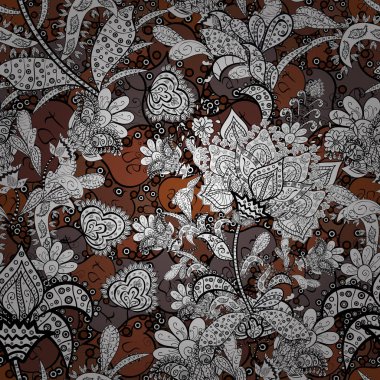 Vektör çizim. Organik motifi arka plan. Ultrafashionable kumaş deseni. Seamless modeli.