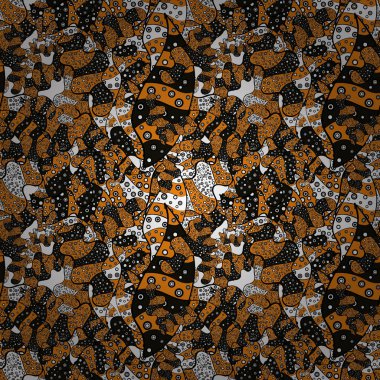 Nazik, turuncu, siyah ve gri renkler bahar. Vektör çizim. Suluboya resim.