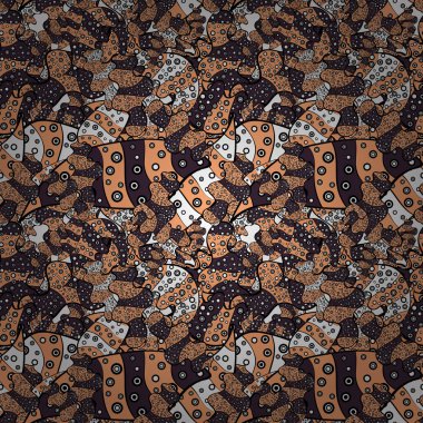 Tasarım ve hediye paketleme kağıt, tebrik kartları, afiş ve posterler tasarım. Suluboya, elle çizilmiş. Vektör çizim. -hisse senedi. Dikişsiz desen arka plan. Doodles'ın siyah, turuncu ve mor renkler