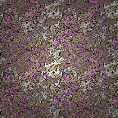 Sorunsuz Retro arka plan tasarlamak. Desen. Siyah, bej, pembe, beyaz ve nötr renkler. Vektör. İhale kumaş deseni.