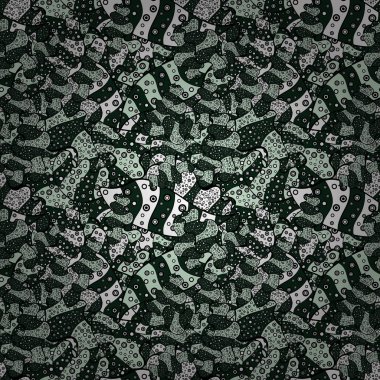 Moda kumaş deseni. Siyah, mavi, tarafsız, beyaz ve gri renkler üzerinde karalamalar. Yazdırın. Vektör.