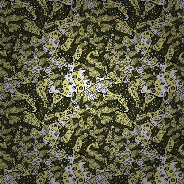 Vektör. Dikişsiz desen arka plan. Suluboya, elle çizilmiş. Siyah, sarı, yeşil, beyaz ve gri renkler üzerinde karalamalar. Tasarım ve hediye paketleme kağıt, tebrik kartları, afiş ve posterler tasarım. -hisse senedi.