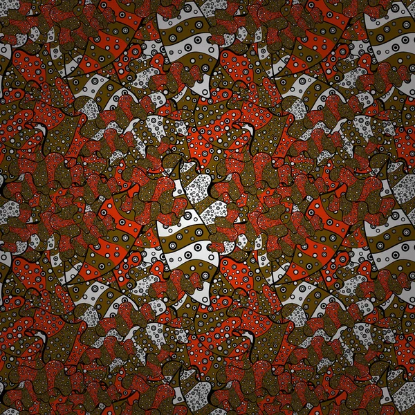 Kahverengi, siyah, turuncu, beyaz ve gri renkler. İhale kumaş deseni. Desen. Sorunsuz Retro arka plan tasarlamak. Vektör.