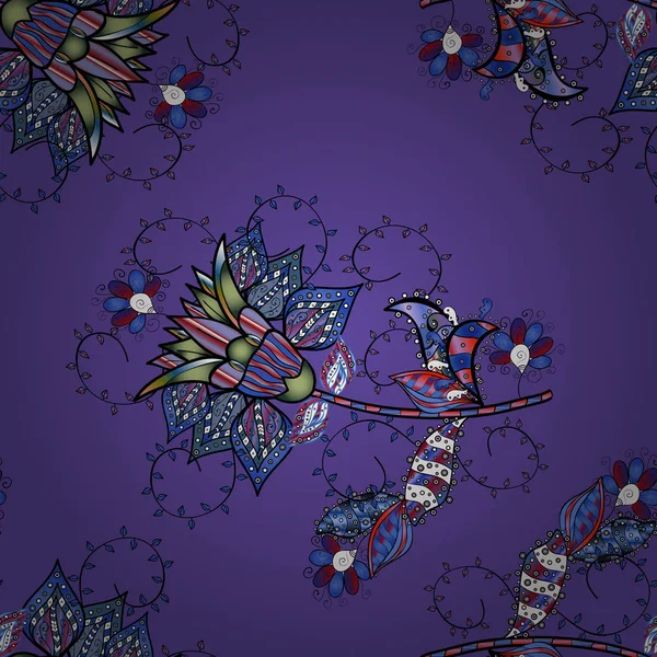 Vektör. Sulu boya çiçekler çok güzel, parlak boya inspiviolet, siyah, mavi ve beyaz baskı sorunsuz arka plan çiçek.