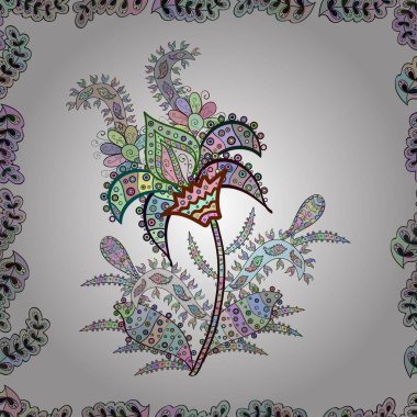 Yazdırın. Vektör çiçek arka plan. Şirin seamless modeli. Düz çiçek öğeleri tasarım. Şirin kumaş deseni. Yaz tema Dikişsiz desen arka plan rengi.