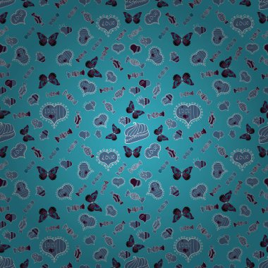 Sorunsuz vektör aşk arka plan. Sevgililer kalp kalp ile seamless modeli seviyorum. Kalp desen.