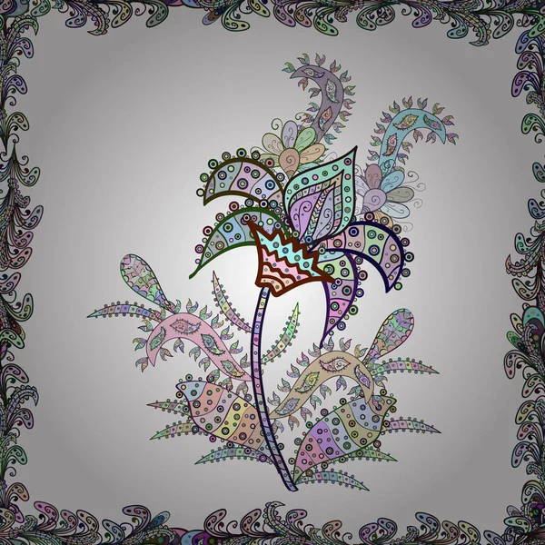 Квіти Білого Нейтрального Сірого Кольорів Милий Квітковий Візерунок Маленькій Квітці — стоковий вектор