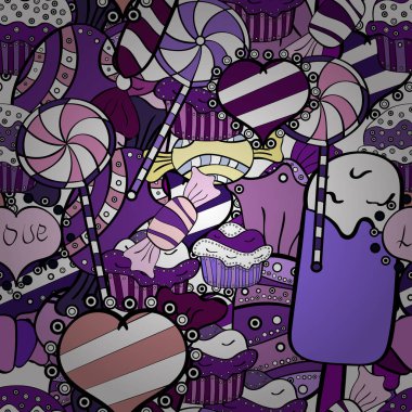 Sorunsuz şekerler. Vektör. Vektör şeker ve tatlılar.