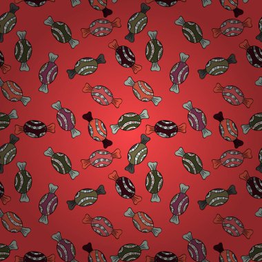 İlginç, Soyut El çekilmiş sorunsuz vektör şeker desen. Cadılar Bayramı davranır turuncu, siyah ve gri arka plan üzerinde renkli, retro el resimli.