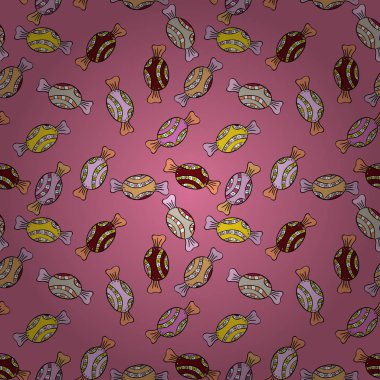 Sorunsuz şekerler. Vektör. Vektör şeker ve tatlılar.