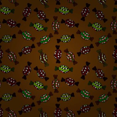 Sorunsuz. Vektör çizim. Şekerci dükkânı. Tatlılar ve mumlar, çizimler.