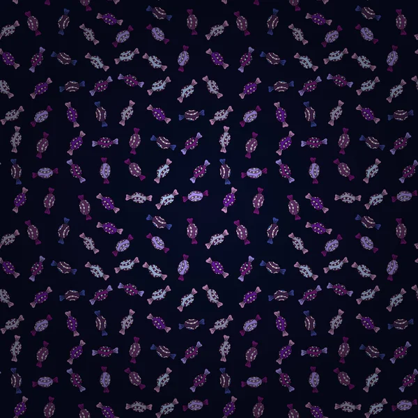 分離されました キュートでカラフルなキャンディ黒 紫と中立的な背景に甘いシームレス パターン 中立的なバージョンです ベクトル図 — ストックベクタ