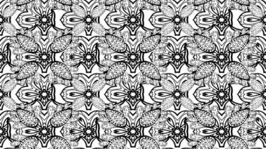 Beyaz çiçek ile hareket görüntüleri kompozisyon doodles.