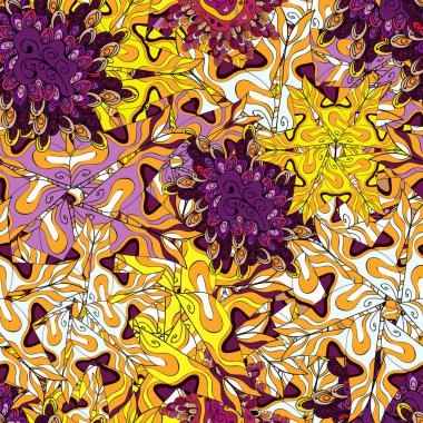 Sarı, nötr ve siyah renkler. Kutular, kupa baskı sarma duvar kağıdı üzerinde kullanılabilir, kıyafetler vb bebeğim. Vektör çizimi. Karalamalar desen. Şirin arka plan. Seamless modeli güzel kumaş deseni.