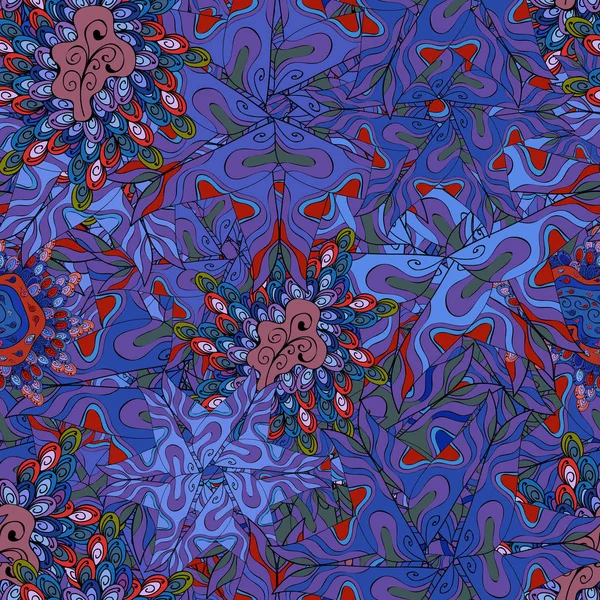 Kék Lila Fekete Piros Színben Vektoros Illusztráció Varrat Nélküli Mintát — Stock Vector