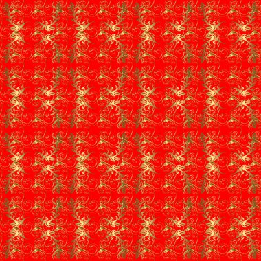 Vektör çizim. Şirin bak. Vintage tarzı içinde. Lüks geometrik desen. İllüstrasyon kırmızı, kahverengi ve nötr renklerde. Sorunsuz.