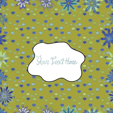 Çiçek duvar kağıdı. Vektör çizim. Sarı, mavi ve beyaz renkler sevimli tekstil tarzında. Renkli seamless modeli. Çiçek arka plan.