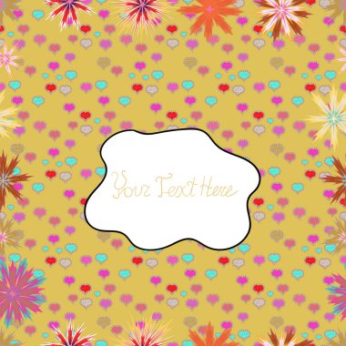 Sarı, beyaz ve pembe renklerde çiçekler. Sorunsuz çiçek desenli vektör çizim içinde. Düz çiçek öğeleri tasarım. Bahar Tema Dikişsiz desen arka plan rengi.