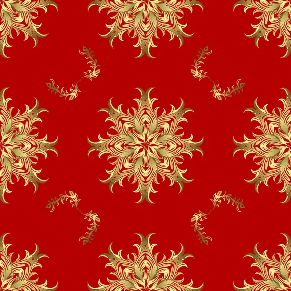 Seamless Texture Wallpapers Textile Wrapping Pictures Red Neutral Yellow Colors — Stock Vector