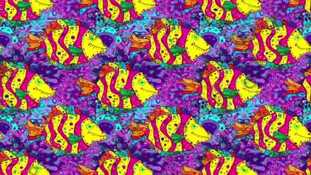 Aqucolor Texture Fish Pattern Состав Видеороликов — стоковое видео