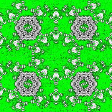 Paisleys zarif çiçek vektör desen arka plan duvar kağıdı illüstrasyon ile vintage şık güzel modern 3d çizgi resimler güzel ve yeşil, beyaz, siyah paisley çiçekler, doodles, yaprakları ve süs eşyaları.