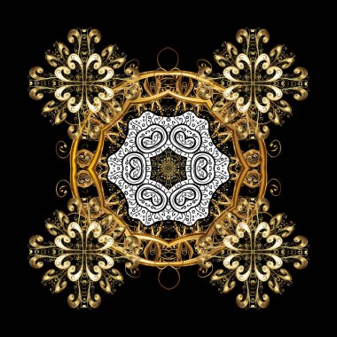 Kar taneleri tasarım. Son moda stilize kar taneleri ve öğeleri memphis kartları. Harika tasarım poster, kapak, kart tasarımı siyah, kahverengi ve bej renkler. Retro tarzı doku, soyut kış öğeleri.