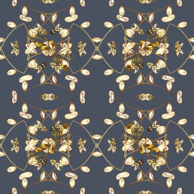 Vektör çizim. Antika arka plan. Basit tarzda. Elle çizilmiş duvar kağıdı seamless modeli. Karalamak, kroki, mavi, kahverengi ve beyaz renkler doodle.