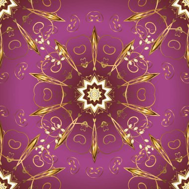Arka plan. Vektör. Mor, kahverengi renkler çizimde. Oryantal geleneksel el sorunsuz kenarlık tasarımı için boyalı. Paisley suluboya çiçek desenli karo çiçeklerle, flores, yaprakları.