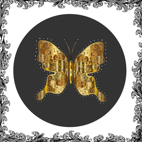 Motif Sans Couture Avec Papillon Sur Fond Blanc Gris Noir — Image vectorielle