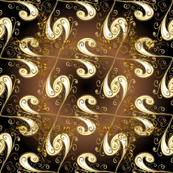 Ісламська Дизайн Квіткові Плитки Вектор Золотий Текстильного Друку Золотий Візерунком — стоковий вектор