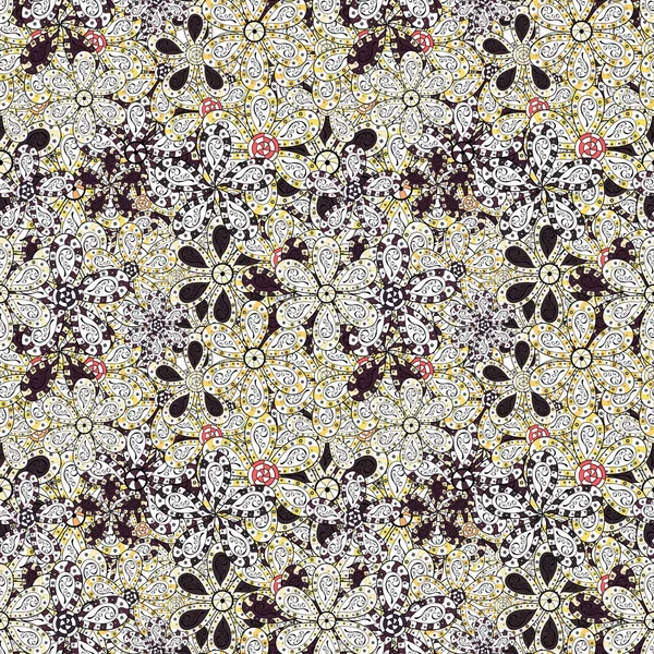 Flowers on white, black and purple colors. Seamless pattern with flowers. Watercolor illustration. Hand drawn.