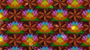 Çiçek desenli lotus çiçekleri ile. Hareket döngü görüntüleri kompozisyon
