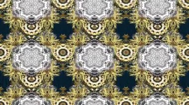 Döngü hareketi kompozisyonu. Damask klasik altın desen. Tekrarlayan elementlerle soyut arkaplan. Koyu renklerde altın desenler ve altın elementler.