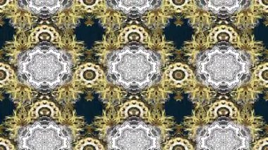 Döngü hareketi kompozisyonu. Damask klasik altın desen. Tekrarlayan elementlerle soyut arkaplan. Koyu renklerde altın desenler ve altın elementler.