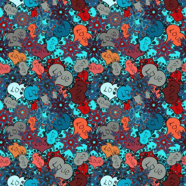 Sevgililer kalp kalp ile seamless modeli seviyorum. Kalp desen. Sorunsuz vektör aşk arka plan.