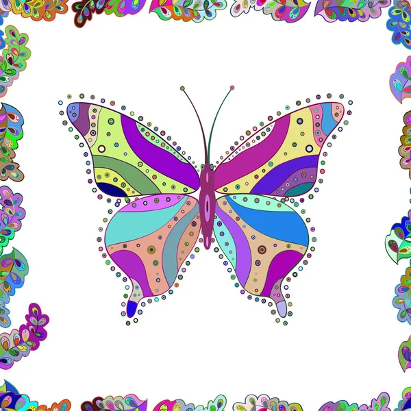 Diseño Tela Bonita Moda Ilustración Vectorial Mariposa Dibujada Mano Decorativa — Archivo Imágenes Vectoriales