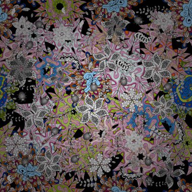 Kutular, kupa baskı sarma duvar kağıdı üzerinde kullanılabilir, kıyafetler vb bebeğim. Vektör çizim. Siyah, gri ve pembe renkler. Şirin arka plan. Seamless modeli güzel kumaş deseni. Karalamalar desen.