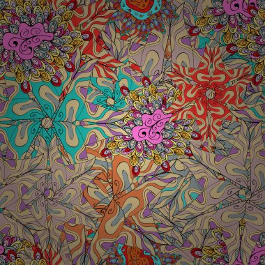 Kartları, davetiyeler, tarihi kartları ve daha birçok kaydetmek için kullanılabilir. Sorunsuz dekoratif arka plan. Karalamalar. Vektör çizim. Bej, tarafsız, siyah ve gri renkler.