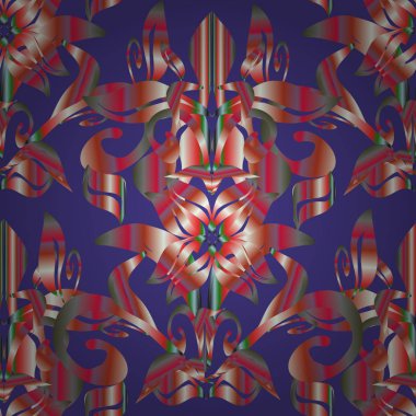 İllüstrasyon çizimi. Şirin çiçekli ve menekşe, pembe ve bej renkli yapraklı kusursuz desen, suluboya çiçek deseni, duvar kağıdı, kart veya kumaş için fayanslı.