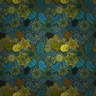 Kusursuz 60 'lar tarzı pop sanatı psikedelik renkli aşk metni tasarımı. Şirin kalpler yeşil, mavi ve siyah renkleri sever. İllüstrasyon çizimi.