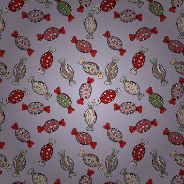 Tarafsız, siyah ve gri arka plan üzerinde renkli şeker serpin, şeker veya fırın tasarımı. Parlak sorunsuz illüstrasyon konfeti model parti.