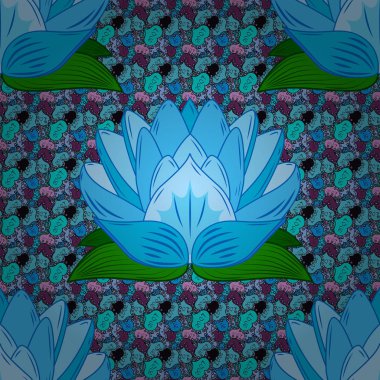 Çiçeksiz desenlerin resmi. Vadinin çiçekleri mavi, siyah ve yeşil renklerde.