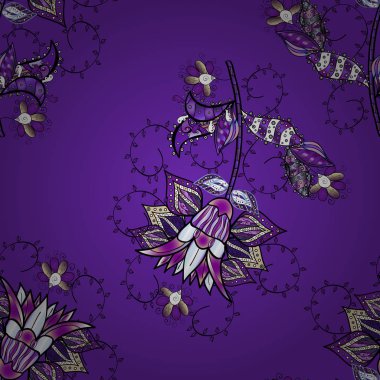 Resimde illüstrasyon. Mor, siyah ve mor renkler. İllüstrasyon soyut desen sayfa antistress için.