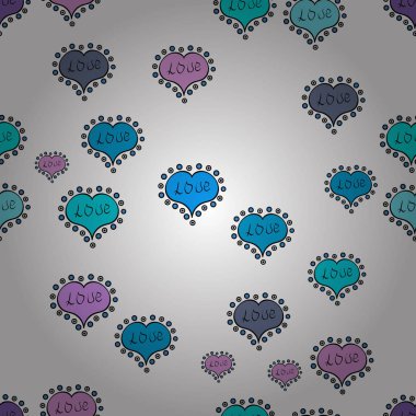 Farklı öğeler ile tasarım seviyorum. Resimde illüstrasyon. Kesintisiz ilginç tipografi. Sevgiliye arka plan beyaz, mavi ve siyah renkler üzerinde.