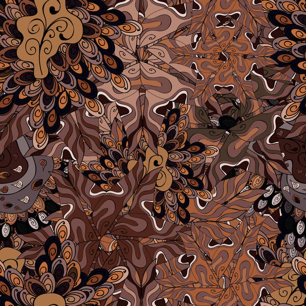 Лапша коричневая, черная, бежевая и нейтральная по цвету. Элегантная векторная текстура с цветочными элементами
.