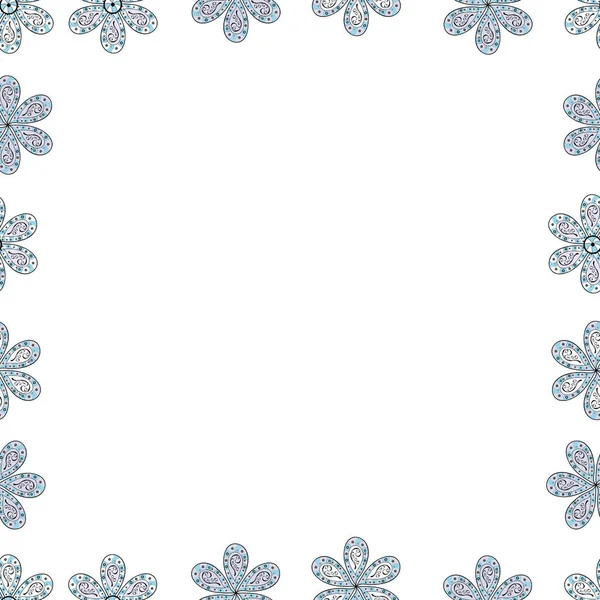 Шаблон Векторных Элементов Иллюстрация Белых Нейтральных Синих Цветах Бесшовный Шаблон — стоковый вектор