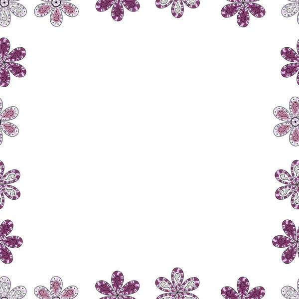 Illustration Blanc Violet Couleurs Neutres Cadres Bordures Vintage Décoratifs Illustration — Image vectorielle