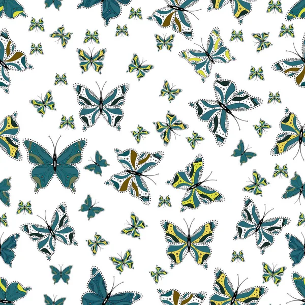 Bild Für Scrapbooking Vektorillustration Nahtloser Hintergrund Von Bunten Schmetterlingen Kunstschmetterlinge — Stockvektor
