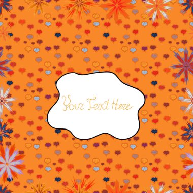 Vektör desen. Vektör çizim. Çiçekler soyut patlayan yerleştirilir. Nazik, bahar çiçek turuncu, beyaz ve nötr renkler.